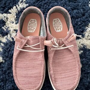 Hey Dude Pink and Gray Shoes